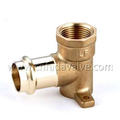 Fada® Brass Drop Elbow, 90°, With Wall Plate, P X FPT - 3/4”